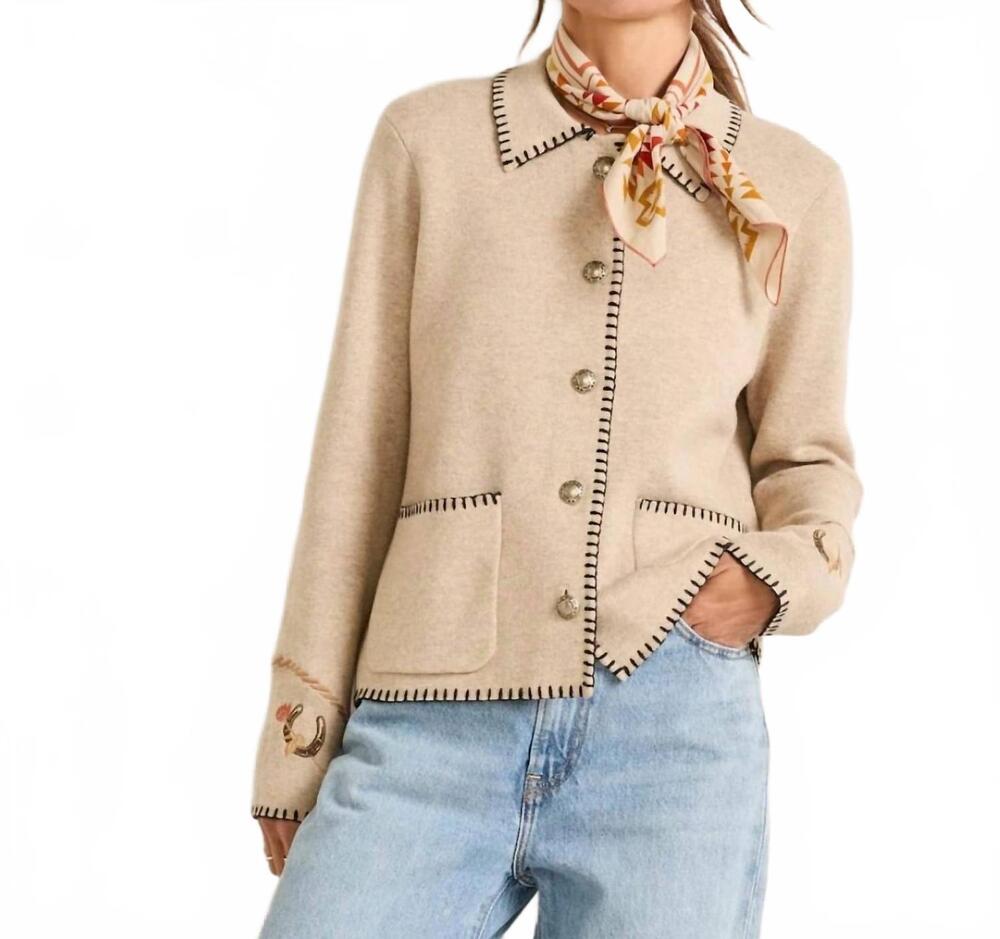 NEW PENDLETON western souvenir cardigan in beige